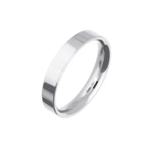 Platinum 4mm flat wedding band