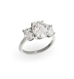 Platinum and Diamond Three-Stone Ring