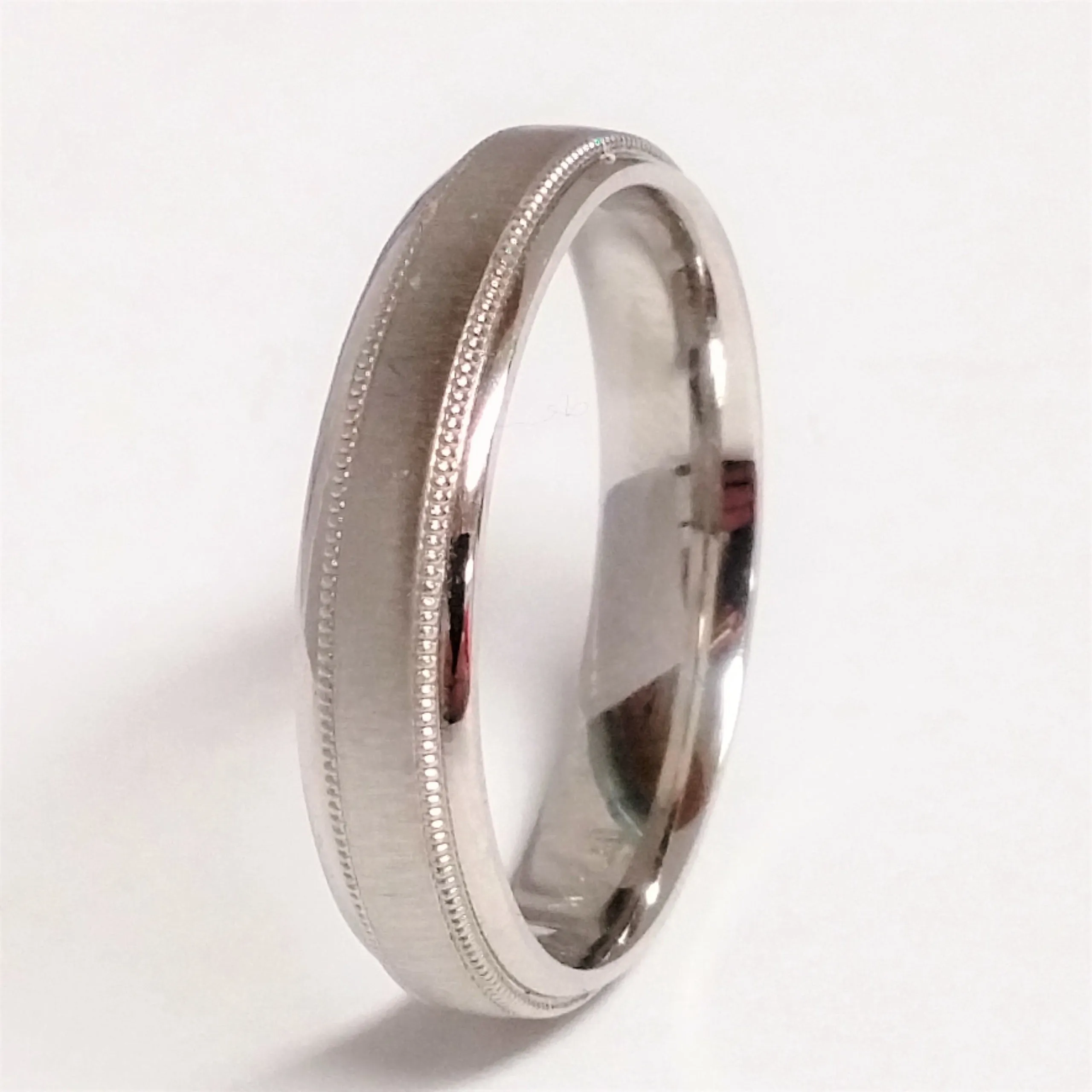 Platinum and Milgrain Trim Band