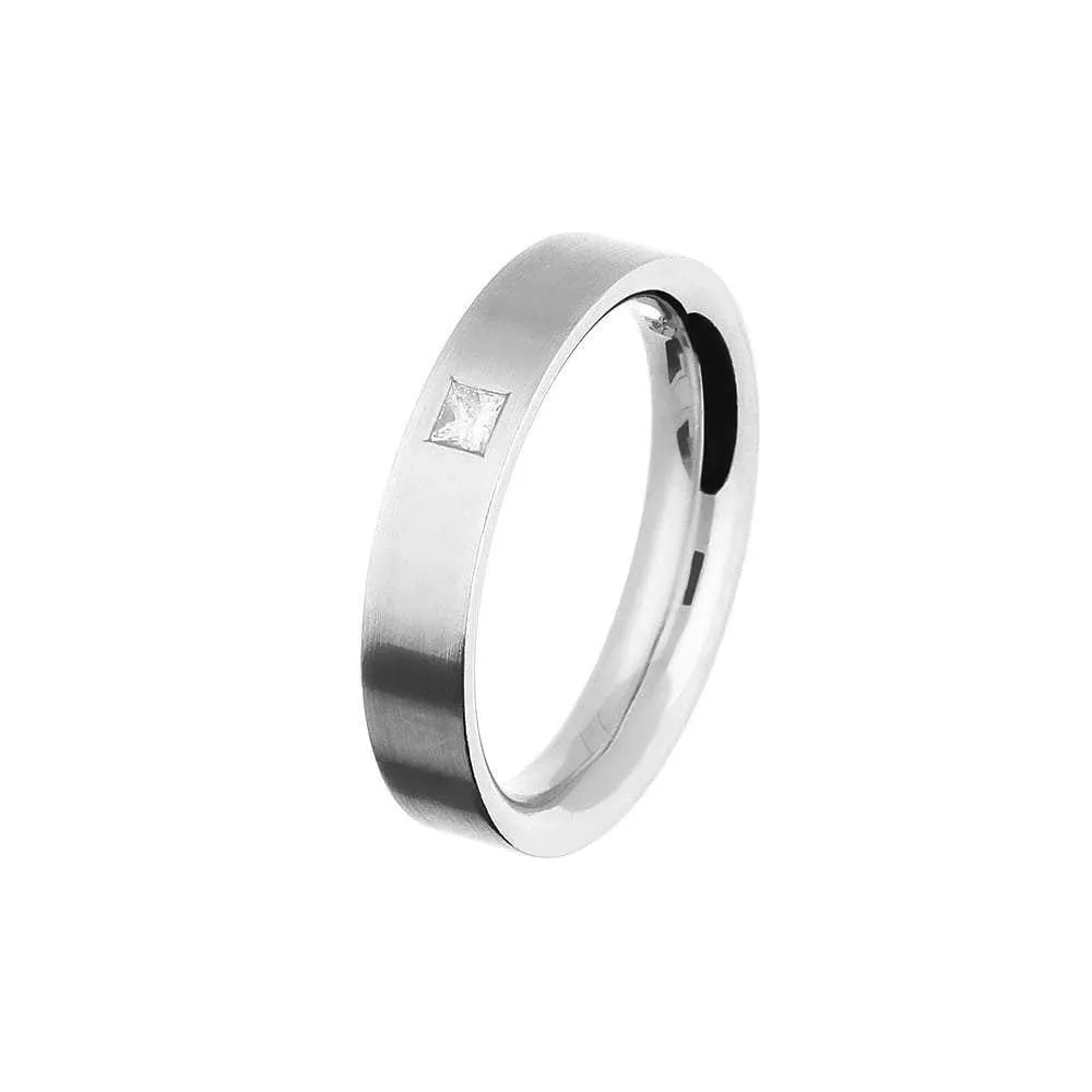 Platinum Princess Diamond wedding band