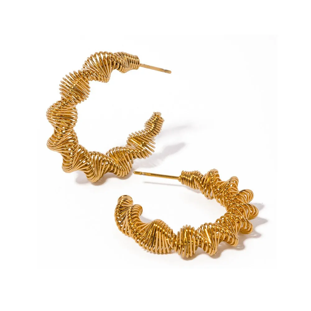 Pre Order:  Twisted C-shaped Earrings