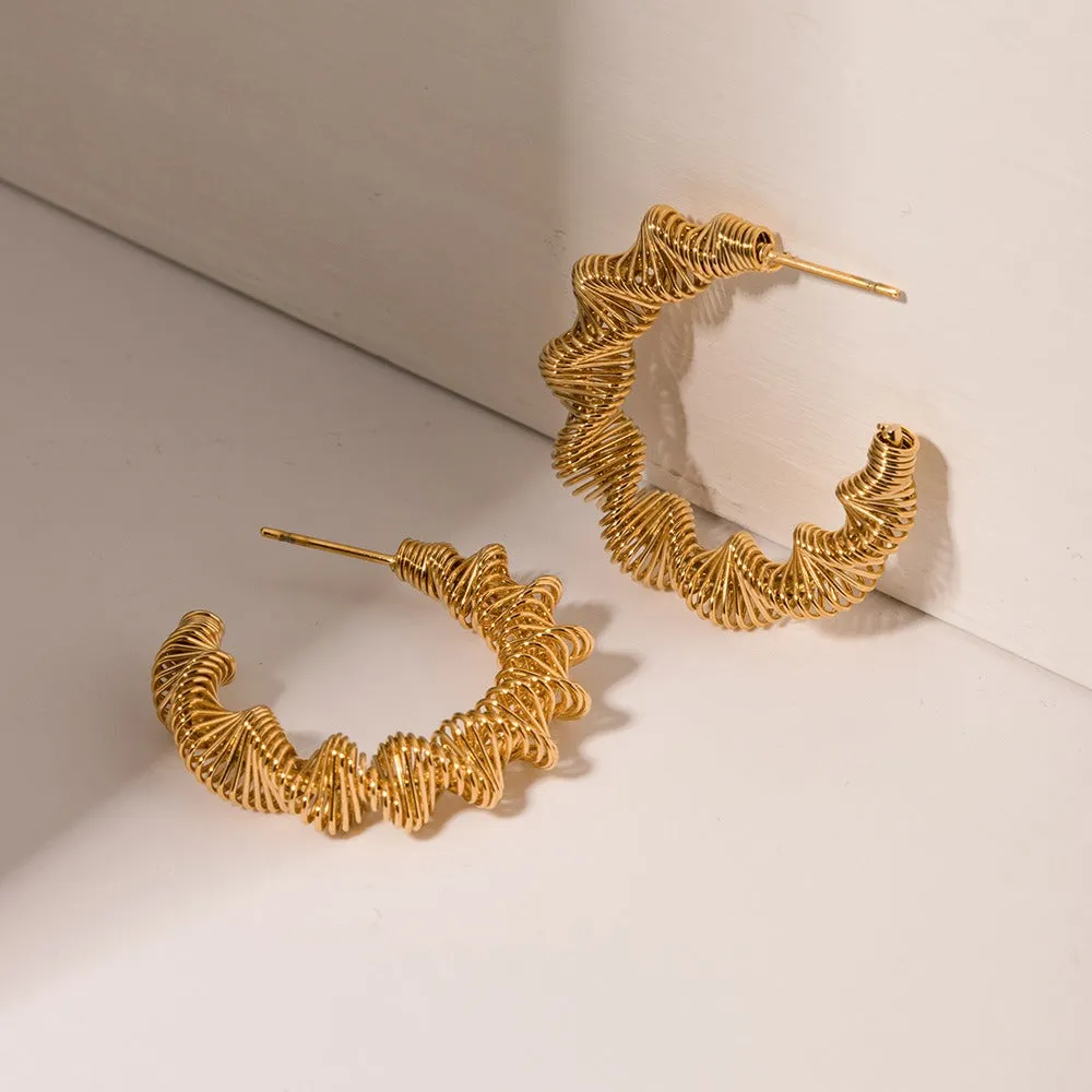 Pre Order:  Twisted C-shaped Earrings