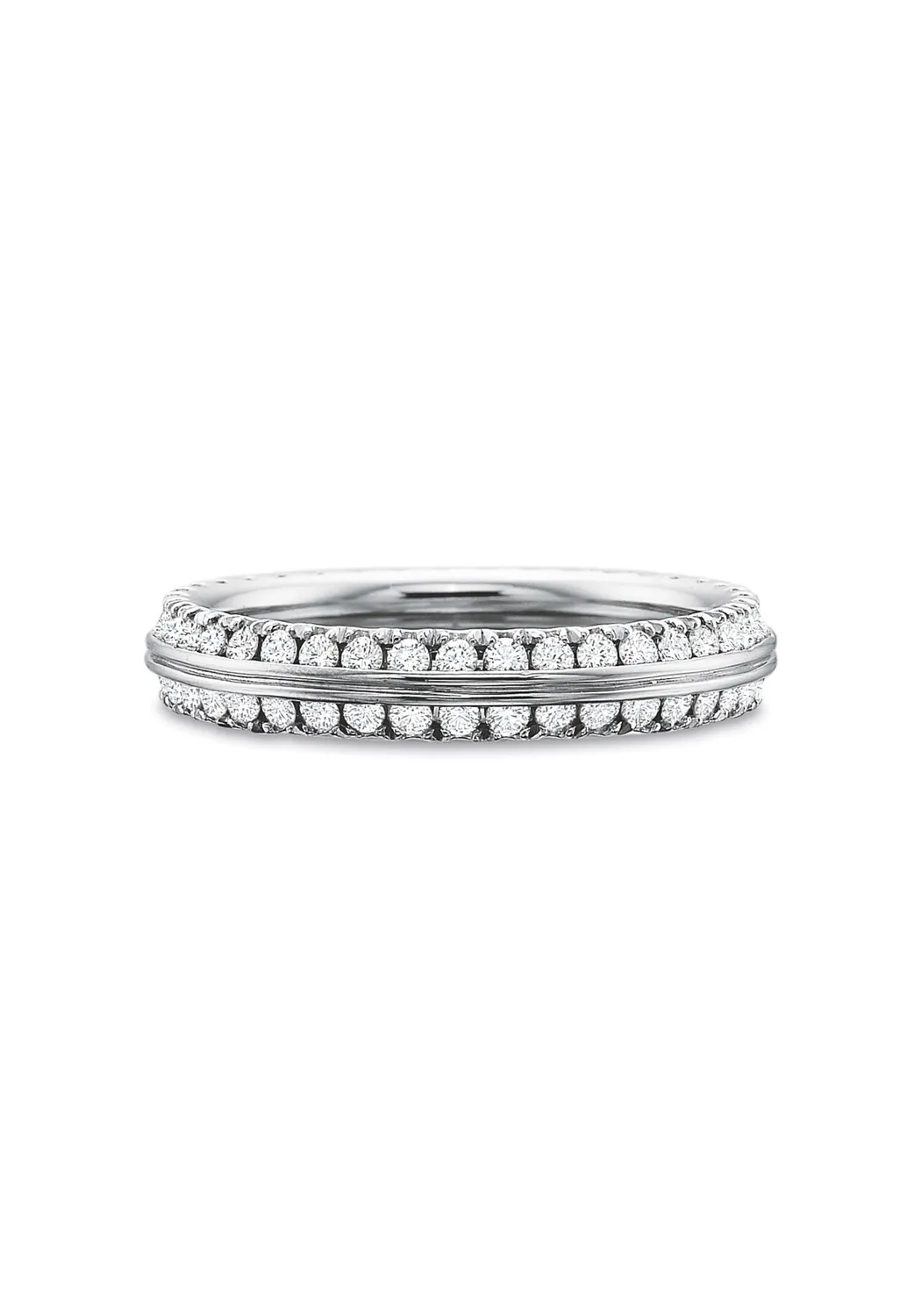 Precision Set Platinum Double Row Diamond Eternity Band