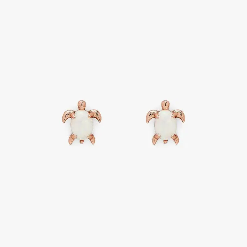 Pura Vida Opal Sea Turtle Stud Earrings