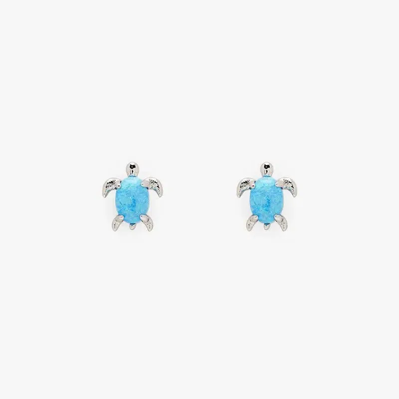 Pura Vida Opal Sea Turtle Stud Earrings