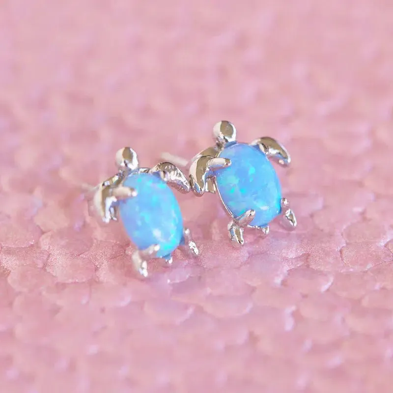 Pura Vida Opal Sea Turtle Stud Earrings