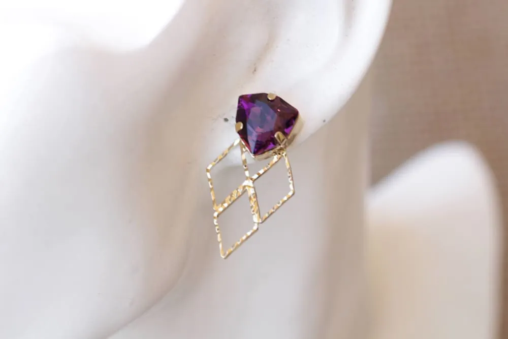 PURPLE GOLD EARRINGS