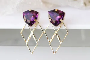 PURPLE GOLD EARRINGS