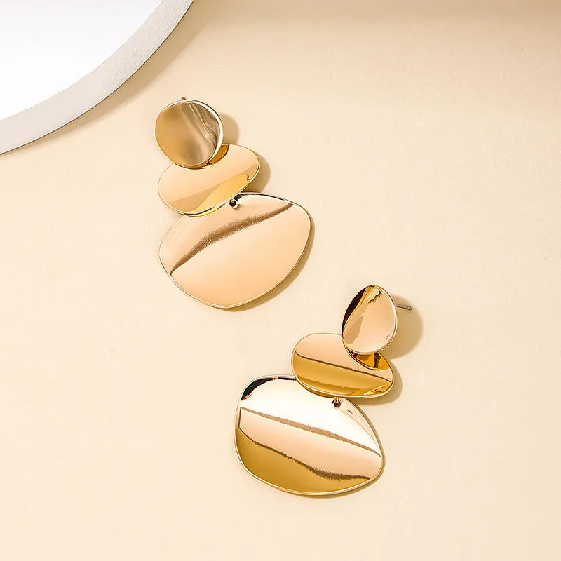 Retro Chic 3-Layer Round Earrings in Vienna Verve Collection