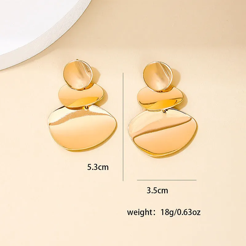 Retro Chic 3-Layer Round Earrings in Vienna Verve Collection