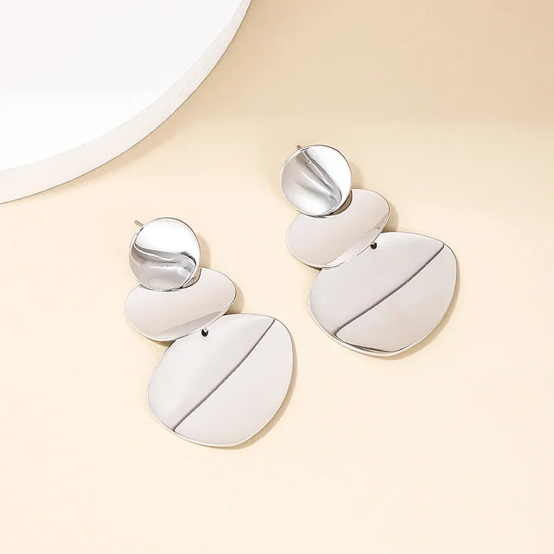 Retro Chic 3-Layer Round Earrings in Vienna Verve Collection