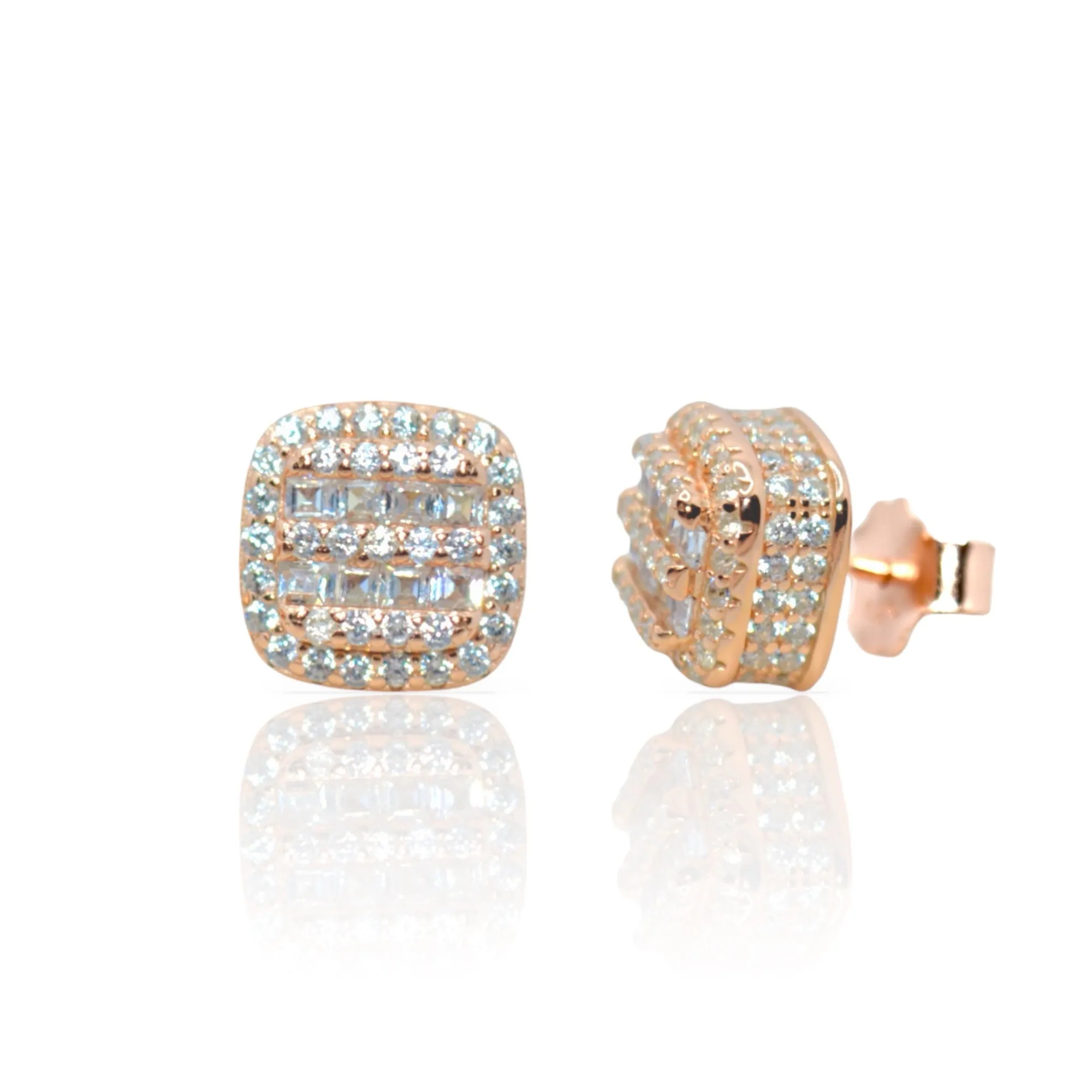 Rose Gold Gems Studs