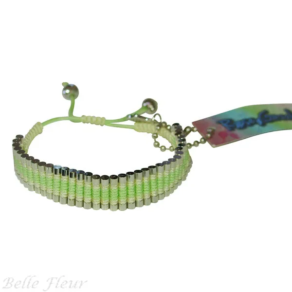 Rose Gonzales "Tori" Fresh Collection Woven Bracelet in Mint Green and Yellow