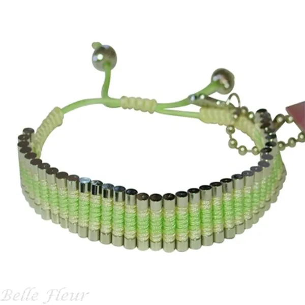 Rose Gonzales "Tori" Fresh Collection Woven Bracelet in Mint Green and Yellow