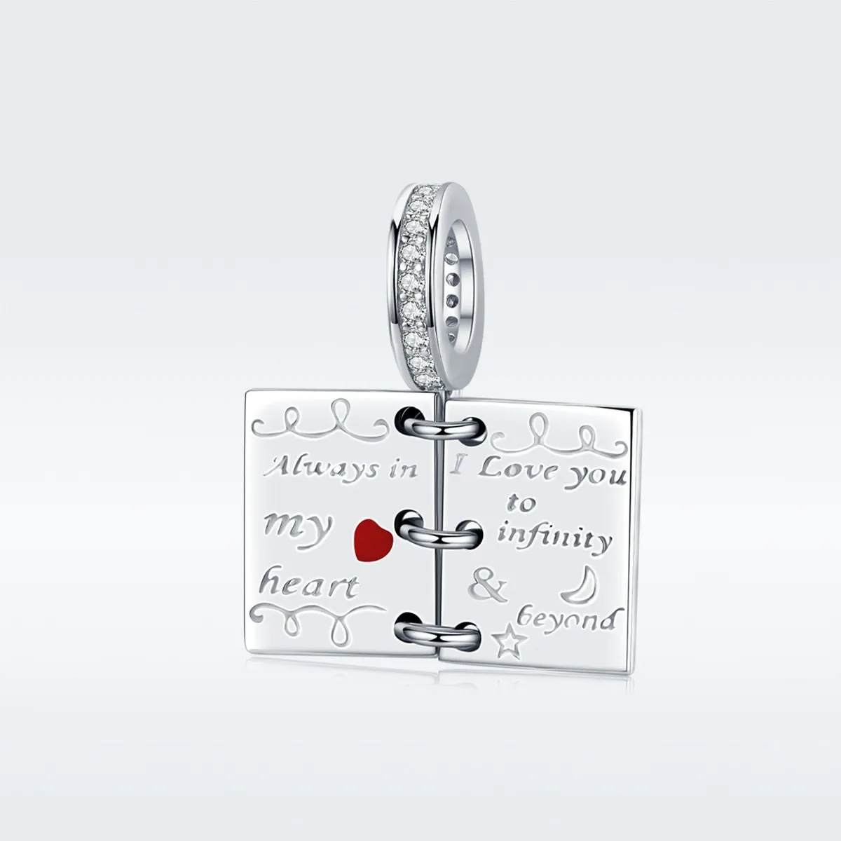 S925 Silver Romantic Love letter Charm Beads