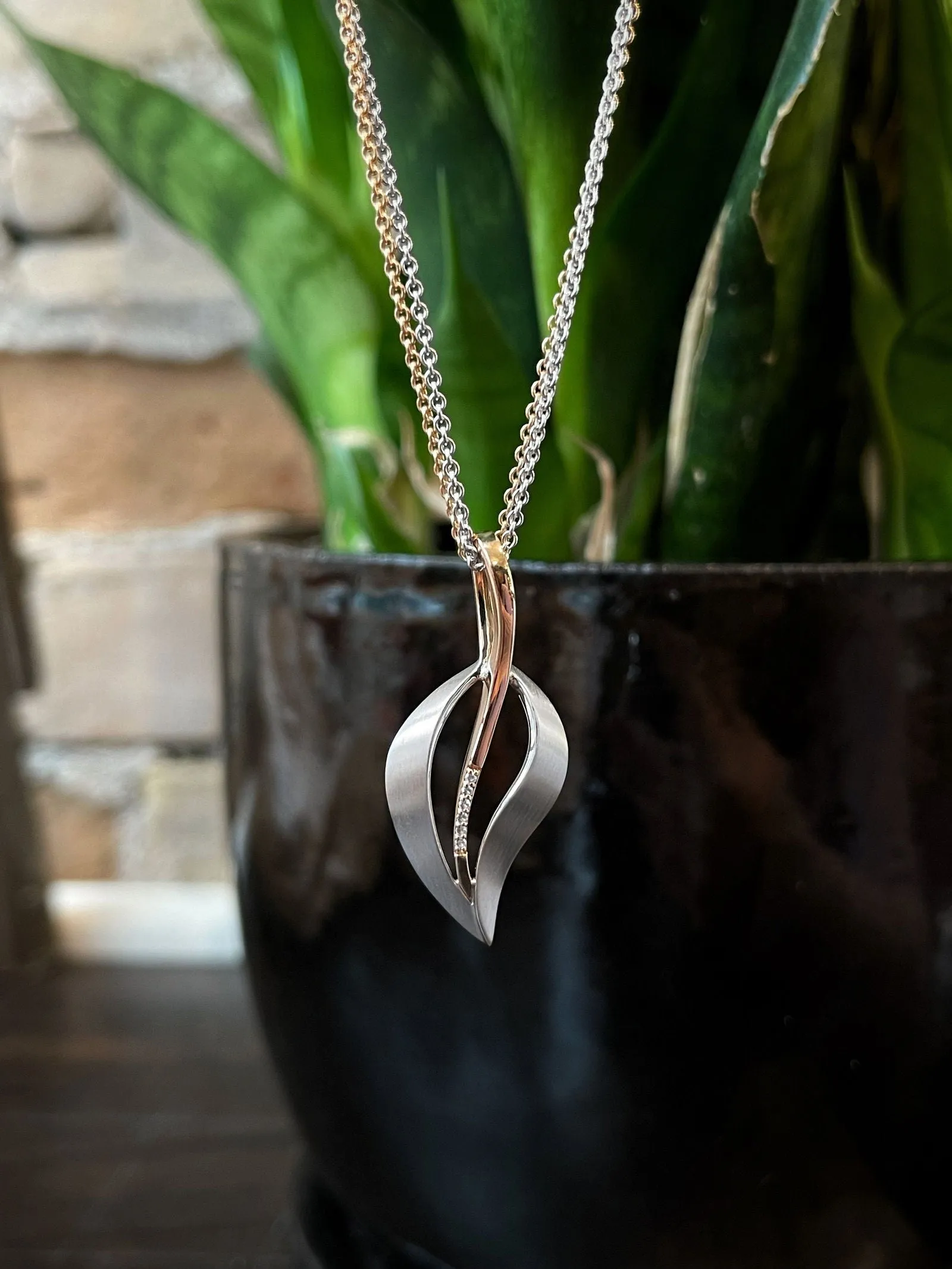 Satin Leaf Pendant