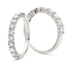 Sheared Claw Half Eternity Rings