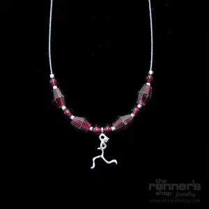 Silver "Atalanta" Runner w/ Garnet Necklace