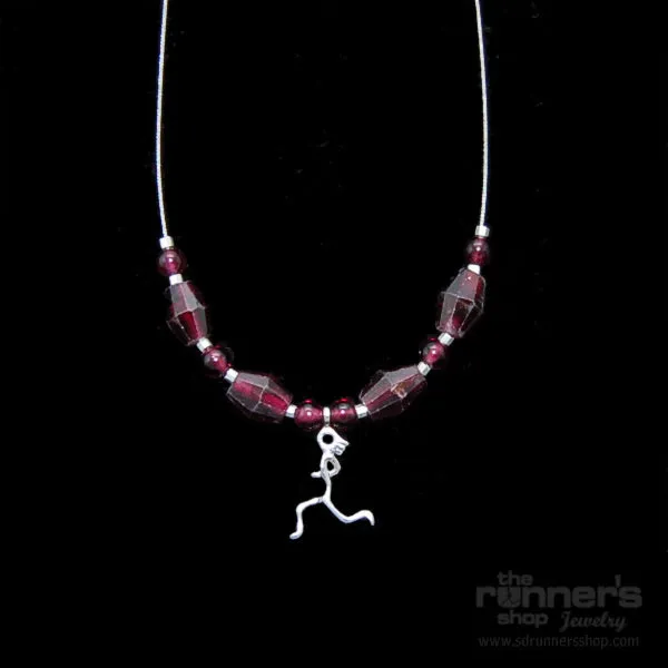 Silver "Atalanta" Runner w/ Garnet Necklace