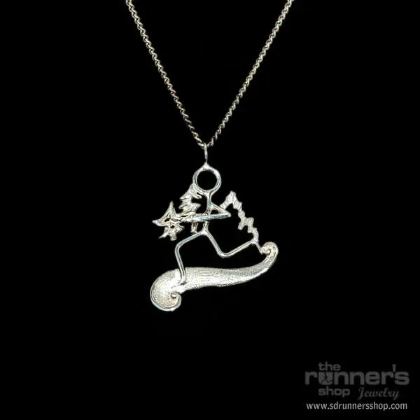 Silver "Mercury" Runner Scroll Necklace