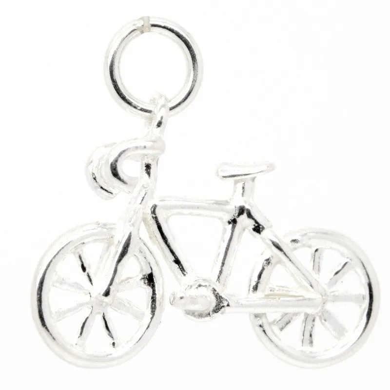 Silver Road Racing Bike Charm