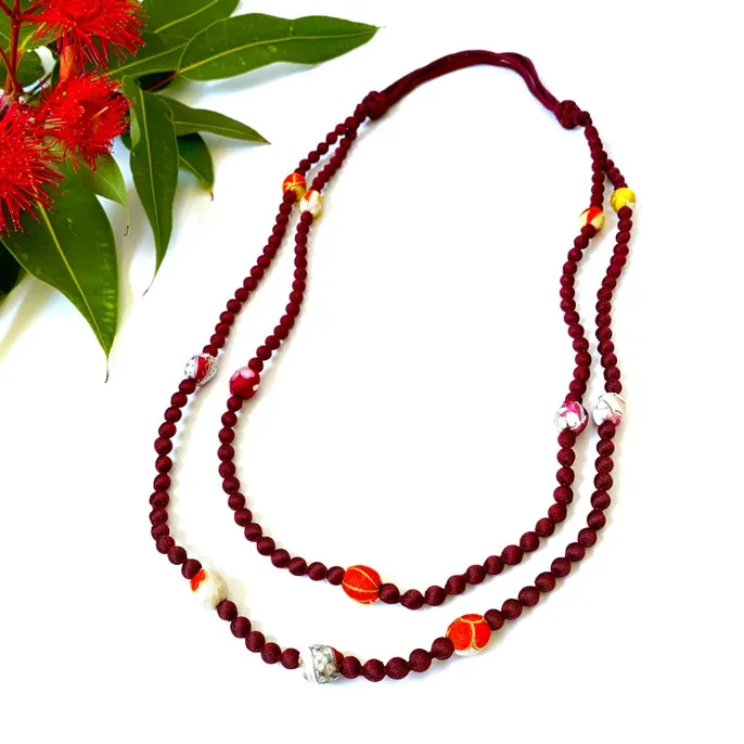 Sophie Silks Necklace: Kimono Bead Double Strand