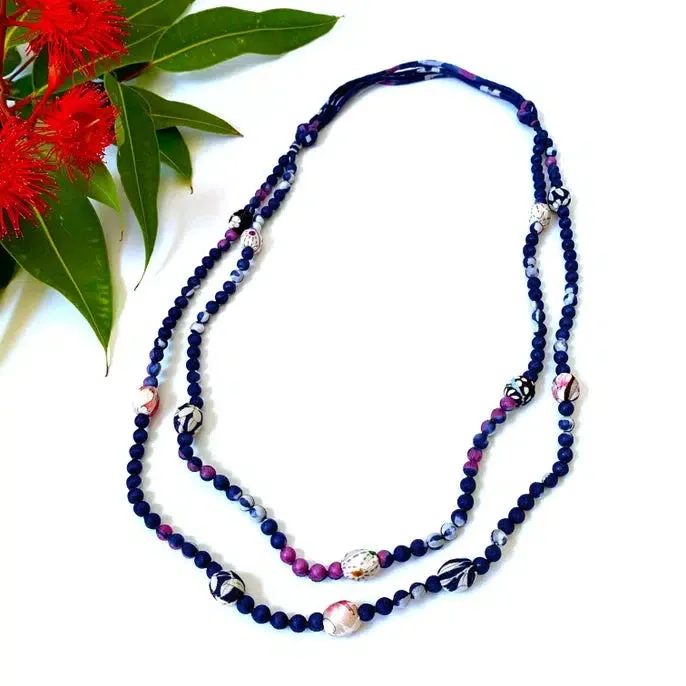 Sophie Silks Necklace: Kimono Bead Double Strand