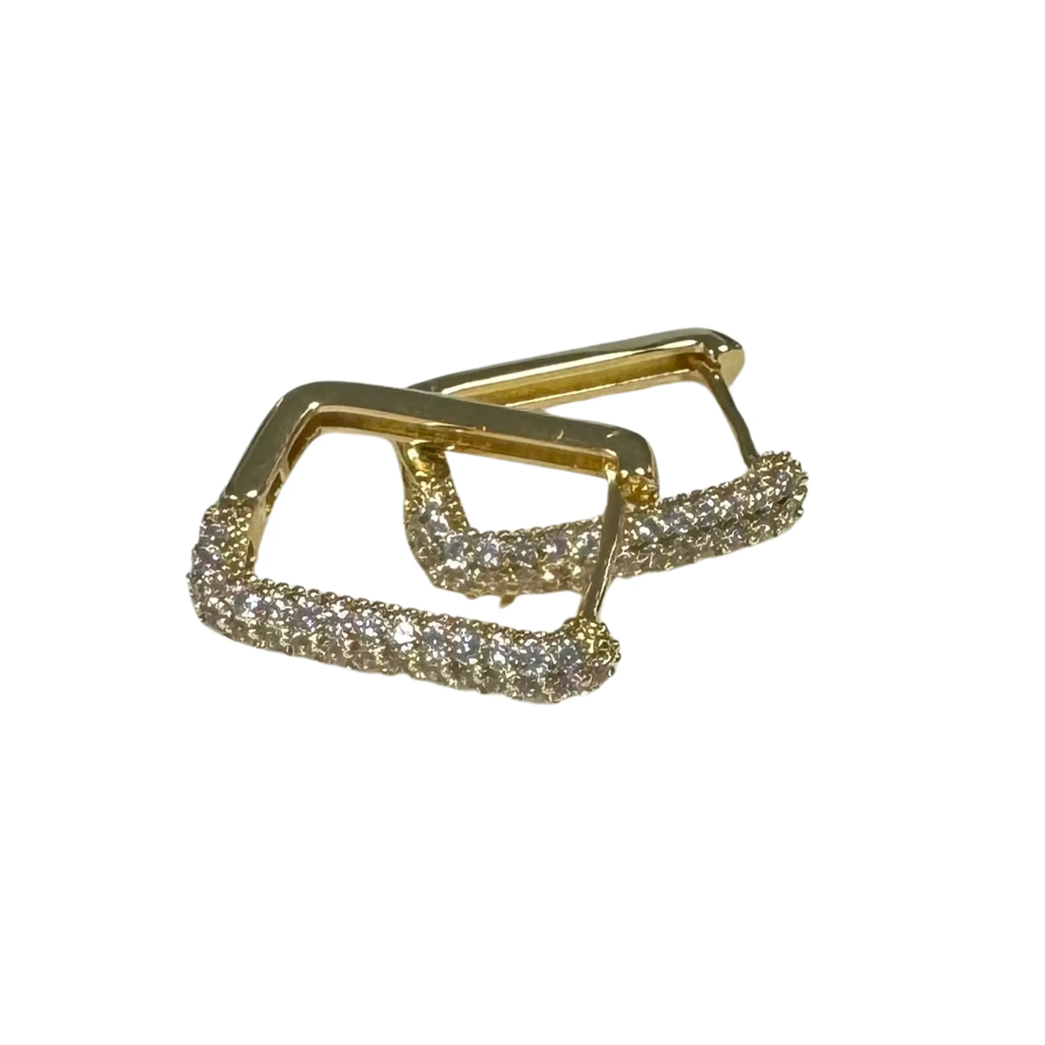 Square Rhinestone Hoops