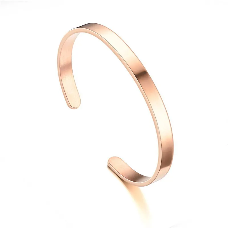 Stainless Steel C Shaped Lettering Bracelet Ring