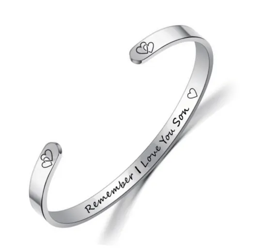 Stainless Steel C Shaped Lettering Bracelet Ring