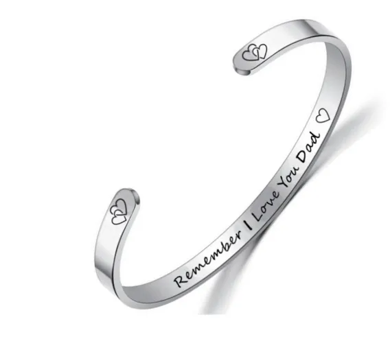 Stainless Steel C Shaped Lettering Bracelet Ring