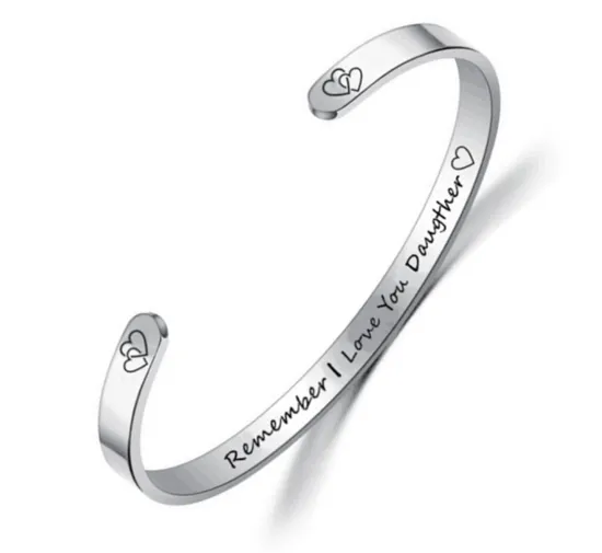 Stainless Steel C Shaped Lettering Bracelet Ring