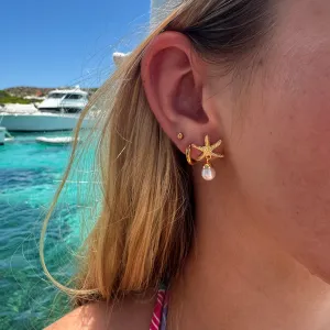 Starfish Pearl Studs Gold