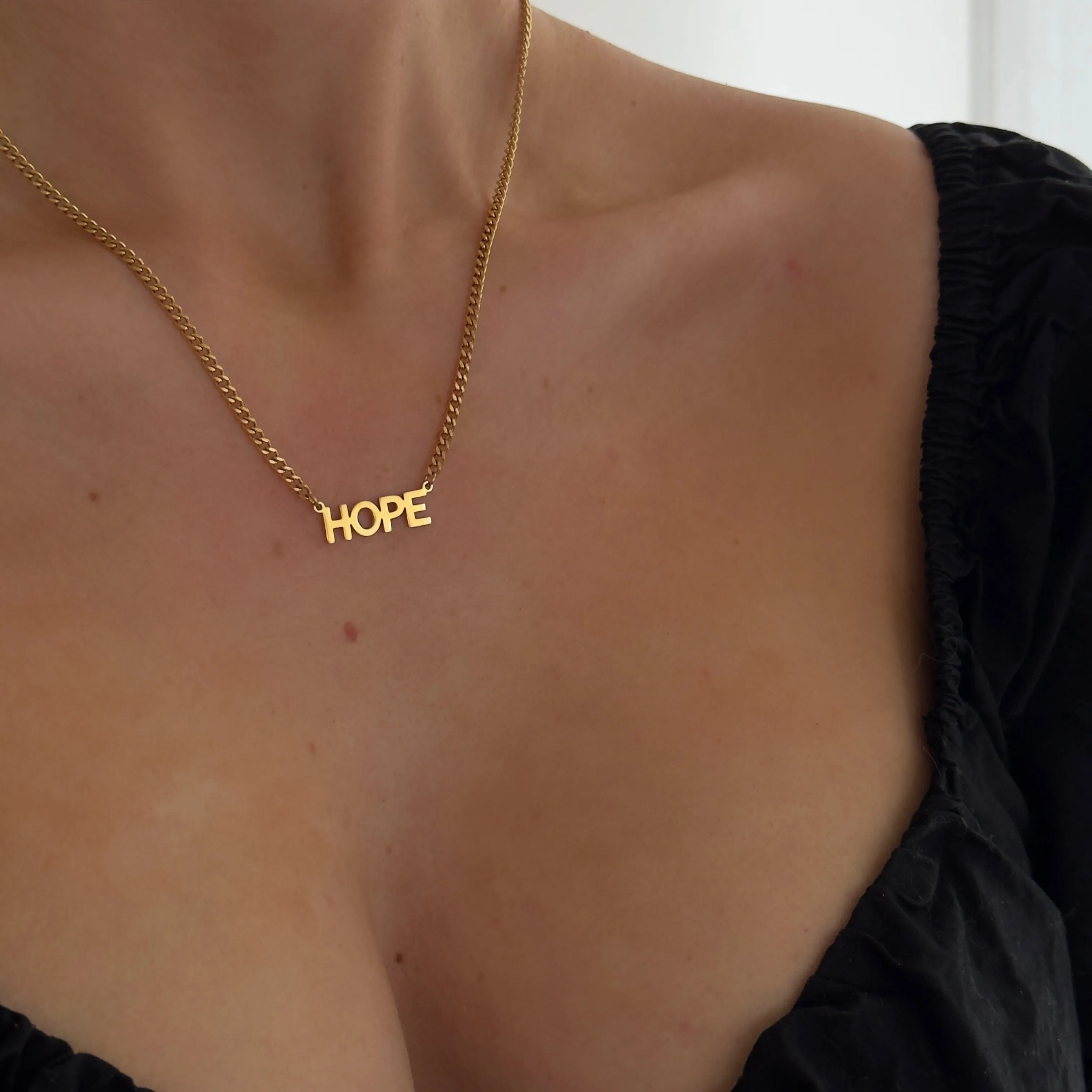 Statement Chain Halsband - HOPE