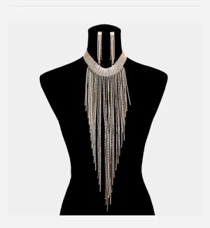 Statement Necklace (Gold) Fringe