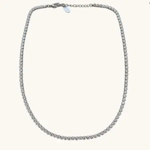 Stella Silver Tennis Necklace- Waterproof