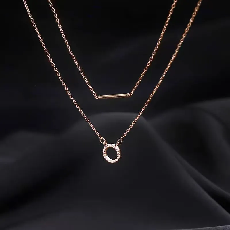 Sterling Silver Double-Layer Ring Necklaces