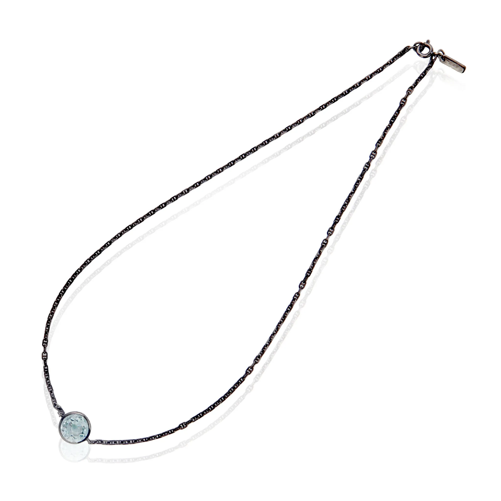 Sterling Silver Necklace with Blue Topaz