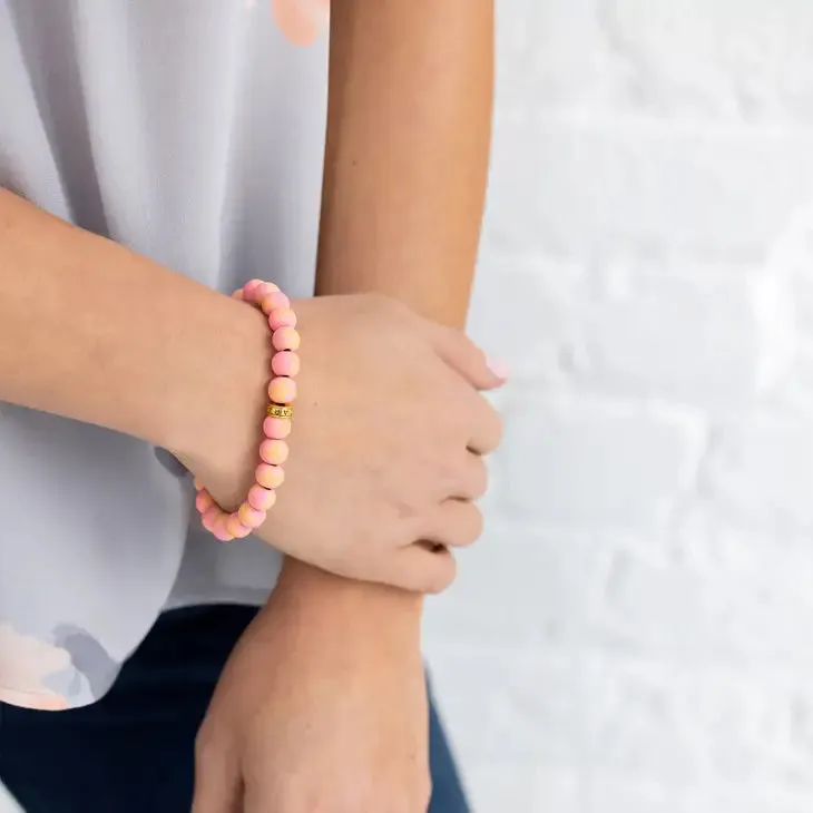 Strawberry Sand Stack Bracelet