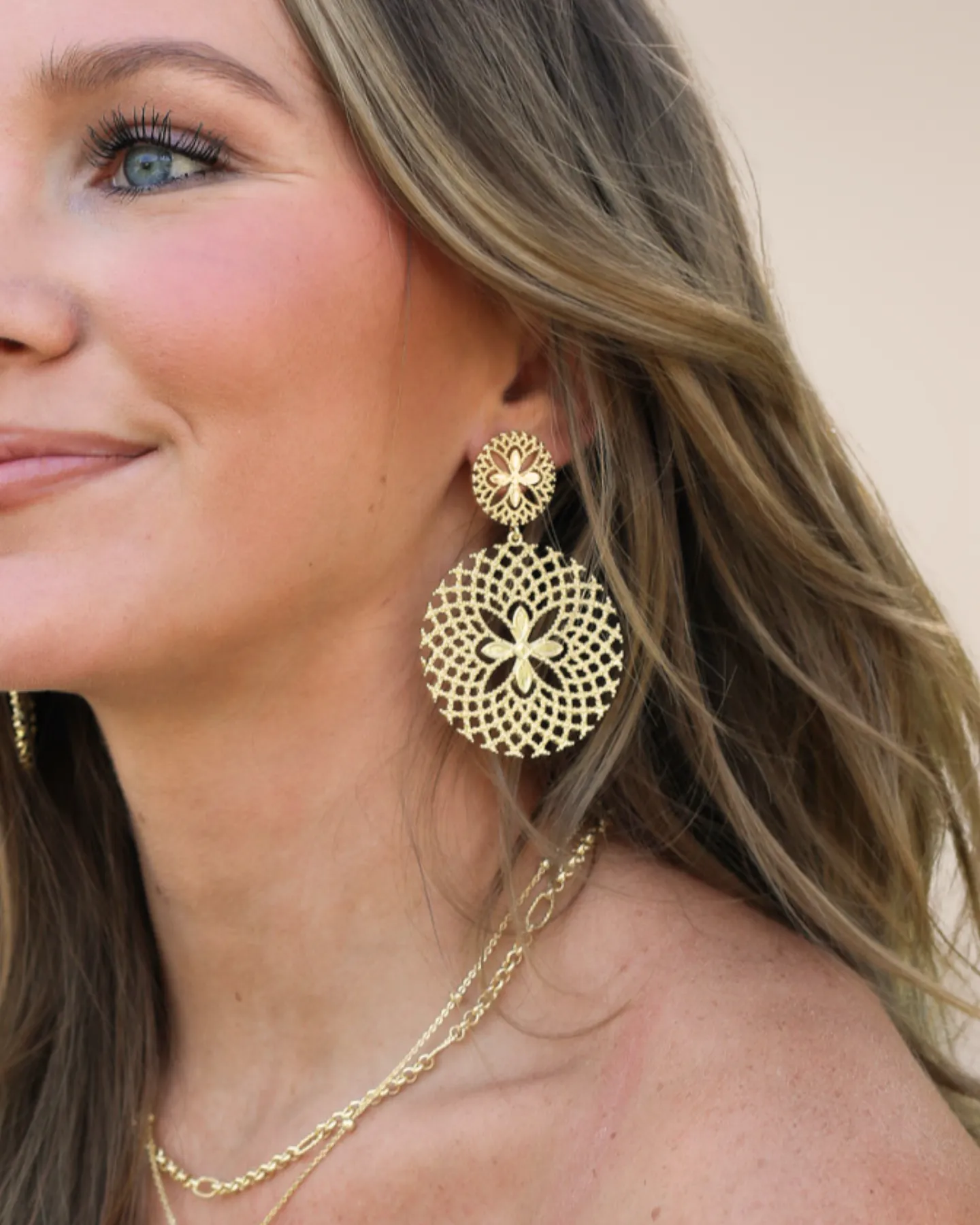 Sunburst Statement Earrings in Silver