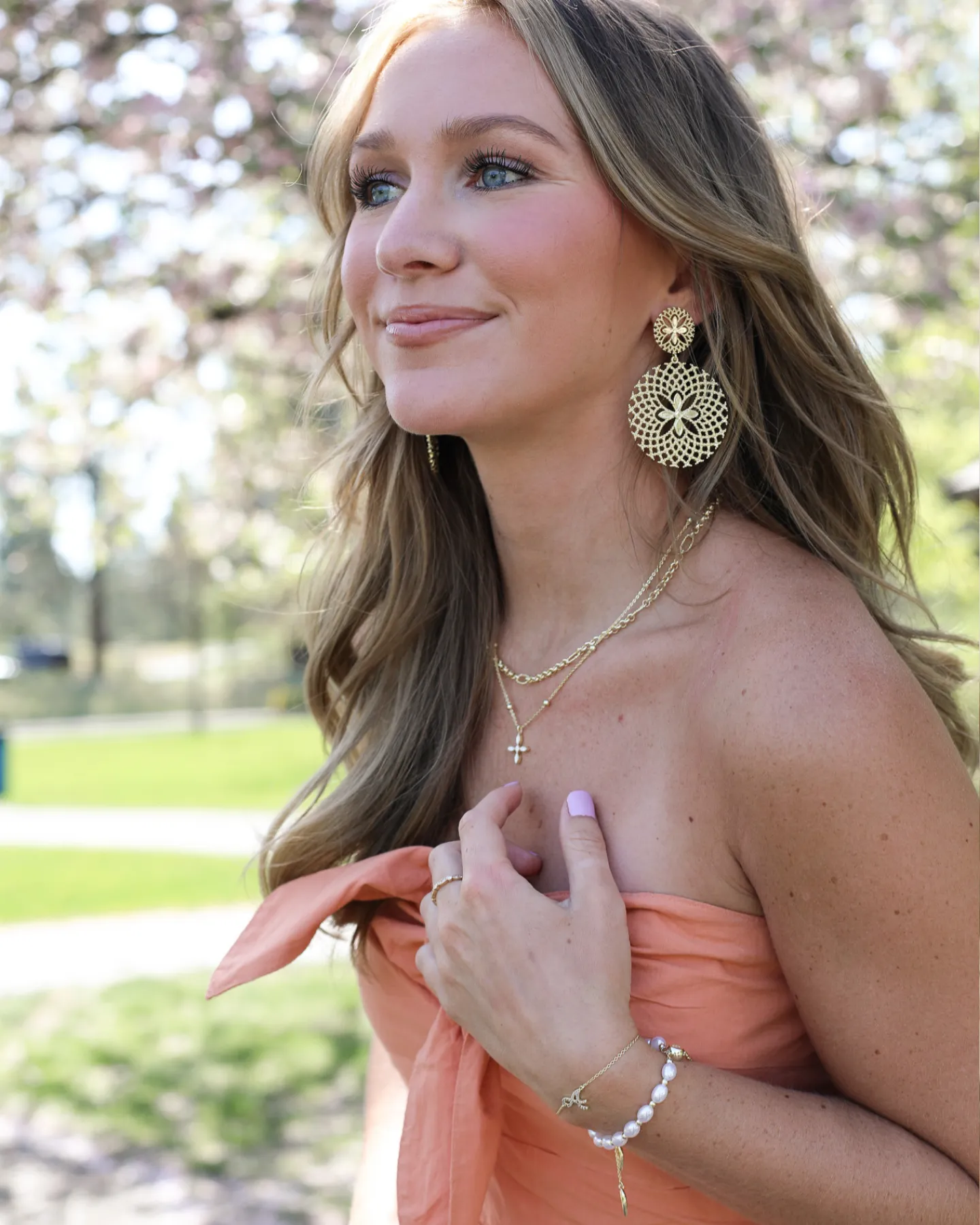 Sunburst Statement Earrings in Silver