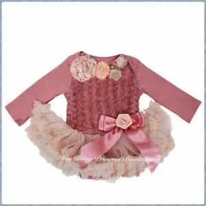 Tea Rose Rosettes Rose Pettiskirt Romper