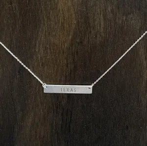 Texas Silver Bar Statement Necklace