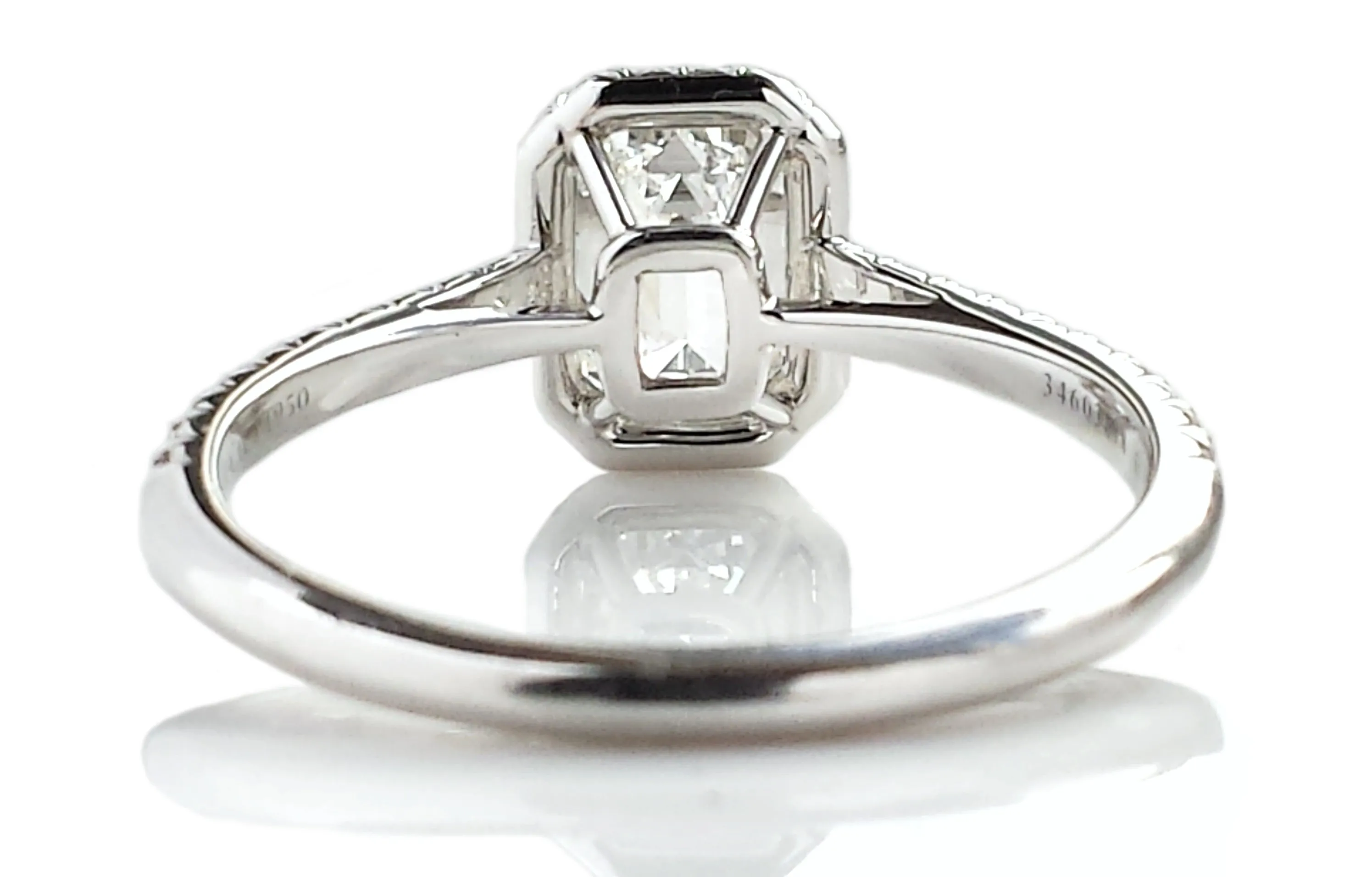 Tiffany & Co. 1.05ct H/VVS2 'Soleste' Emerald Cut Halo-Set Diamond Engagement Ring