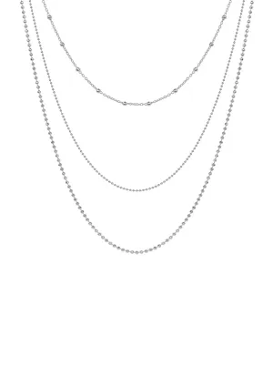 Triple Layers Necklace Silver