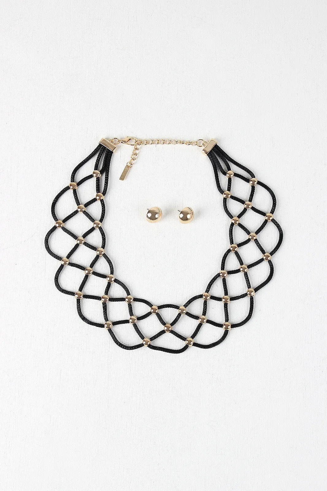 Tube Chain Lattice Statement Necklace