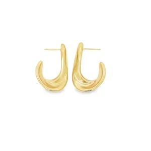 Twisted Fish Hook J Hoop Earrings (L355A)