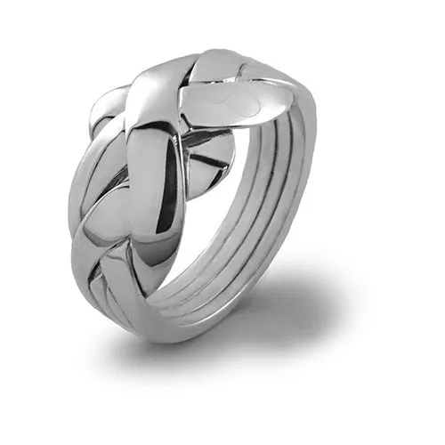 UNISEX 4 band PLATINUM Puzzle Ring 4BDP