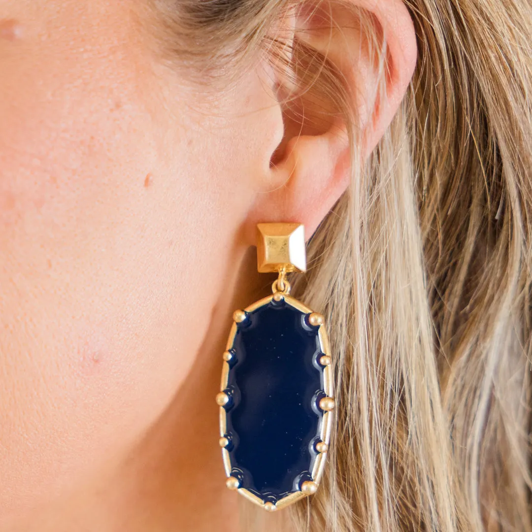 Velvet Dusk Earrings, Navy