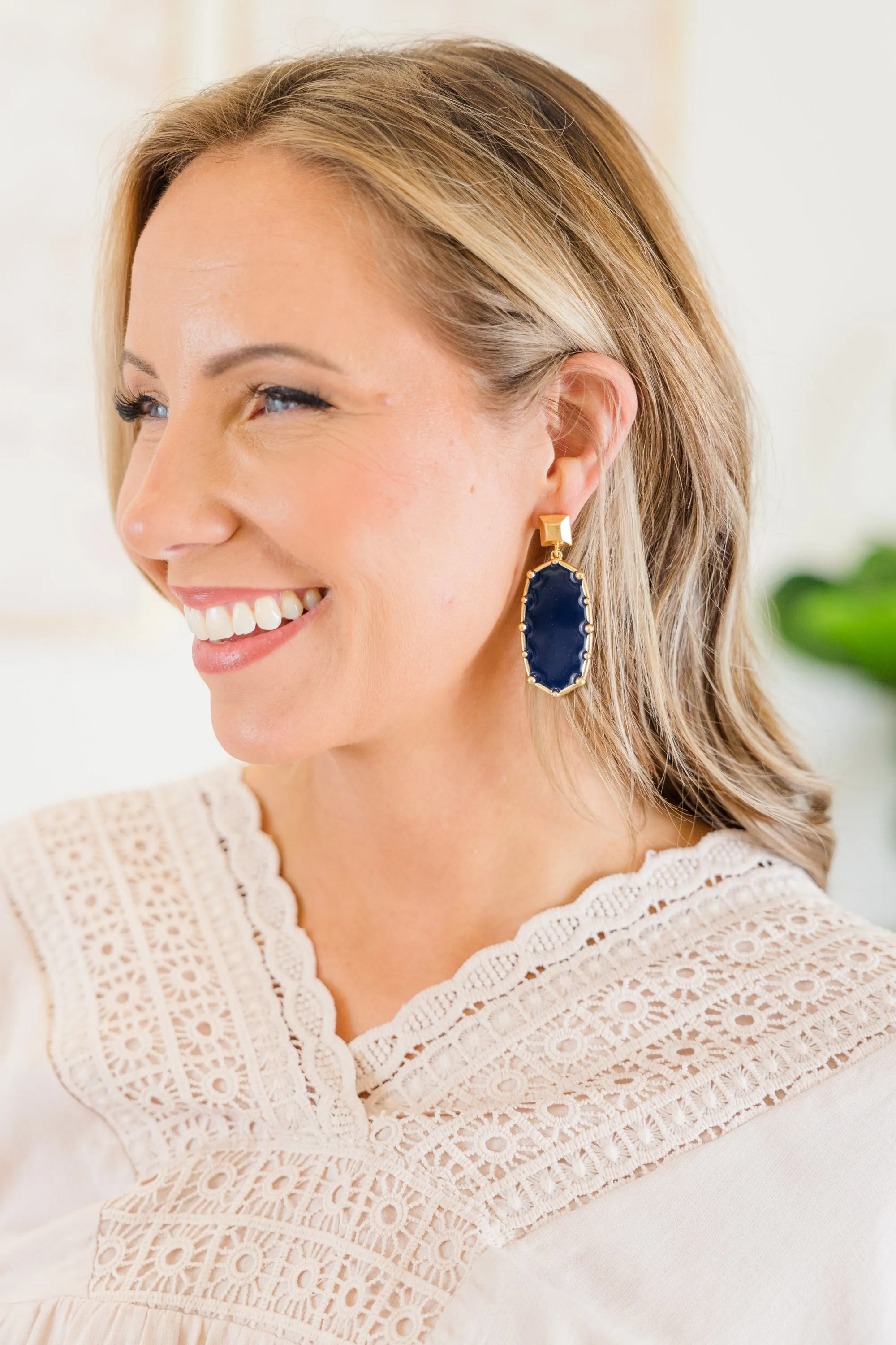 Velvet Dusk Earrings, Navy